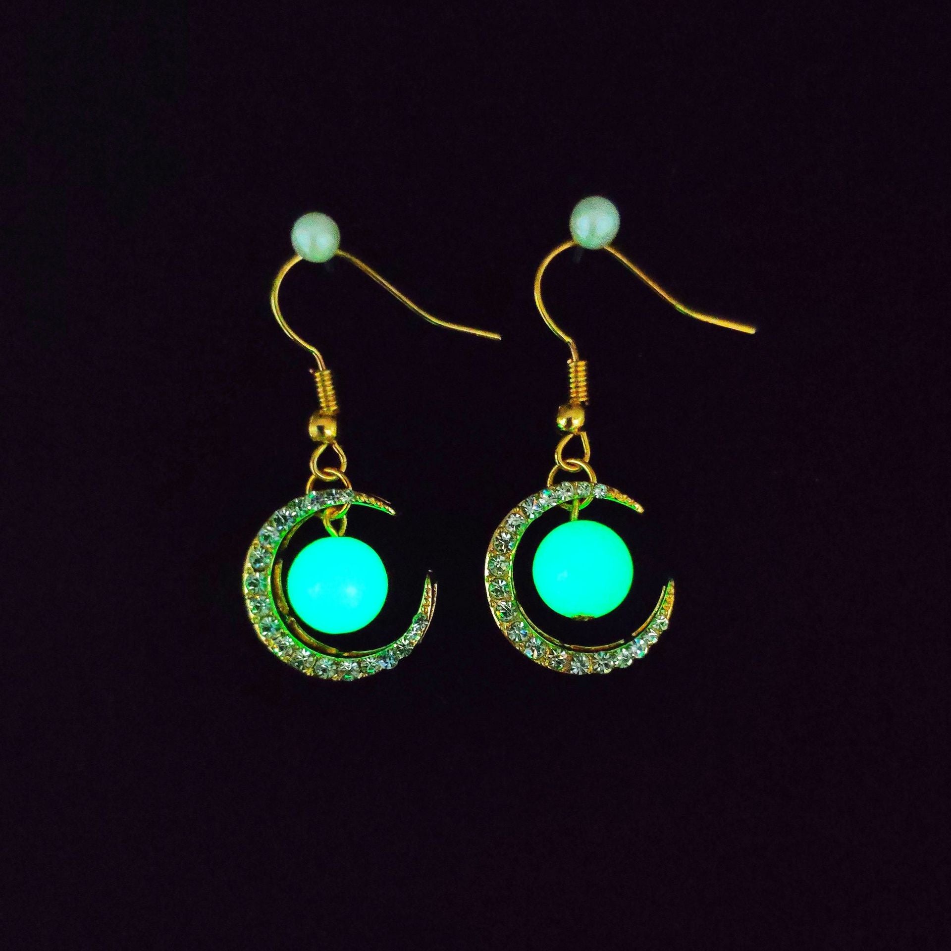 Wholesale Fish Hook Fashion Creative Glowing Starry Sky Stars and Moon Temperament Luminous Earrings